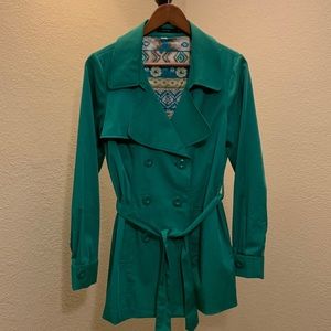 Vertigo Paris green trench coat size M